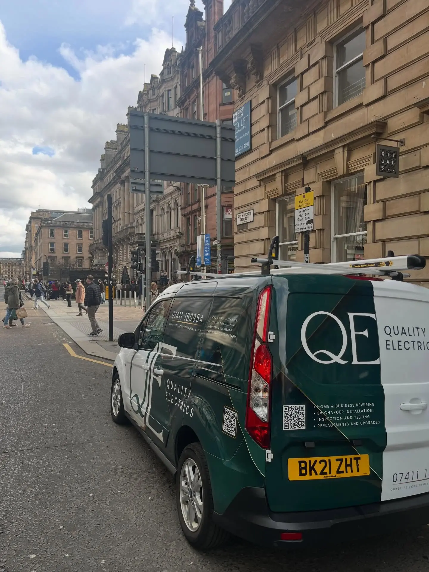 Quality Electrics van and team in Glasgow